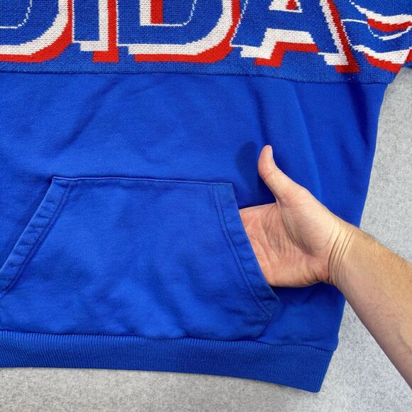 Adidas Originals Real Scarf Hoodie Blue Adult Medium M Pullover Knit ED7008 READ - Picture 6 of 12